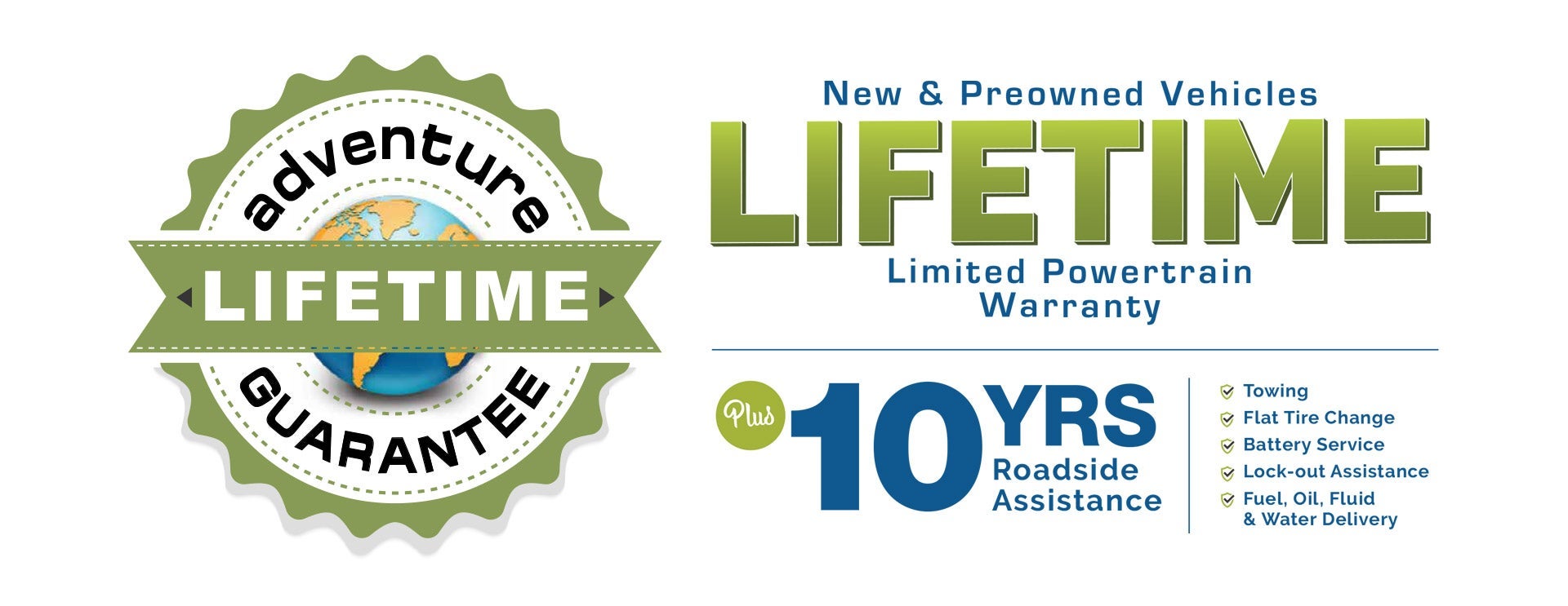 Adventure Limited Lifetime Powertrain Warranty